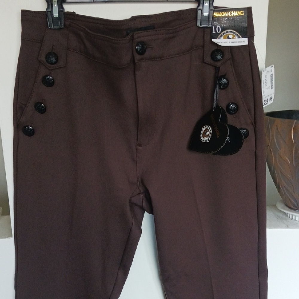 Simon Chang Dark Brown Dress Pants